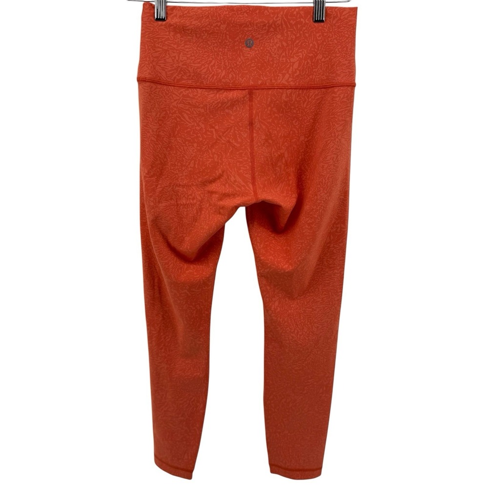 Lululemon Wunder Train High Rise Tight 25" Size 8 Crunch Pattern Coral